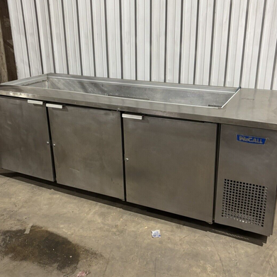 McCall STA-30-SS Restaurant 3 Door Prep Cooler w/ Salad Bar Buffet Top