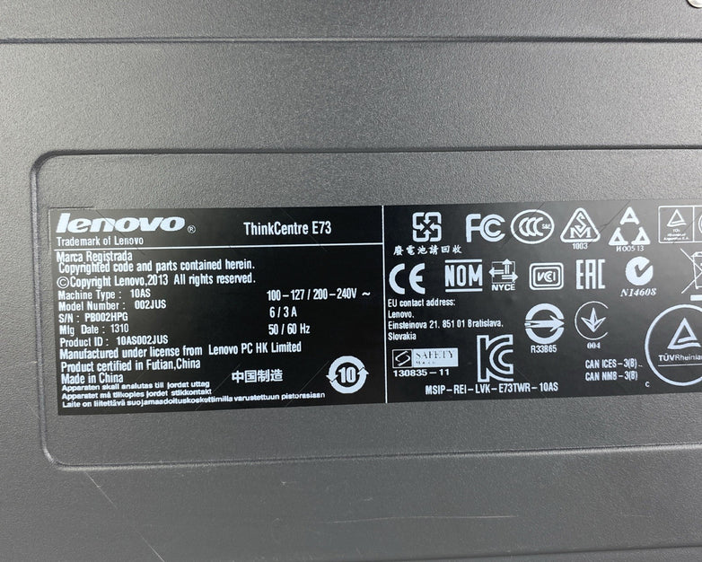 Lenovo ThinkCentre M73 MT Intel Core i3-4130 3.40GHz 1x8GB RAM DVDRW No HDD OS