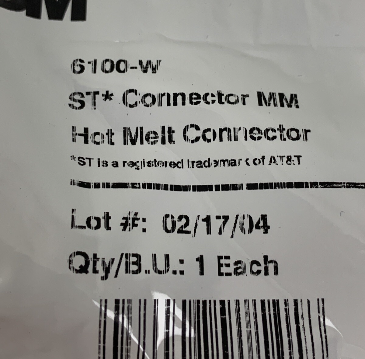 3M 6100-W Hot Melt ST MM Jacketed Fiber Connector New Lot of 35