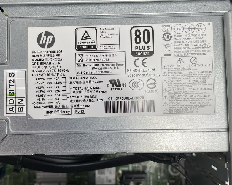 HP Omen 870-244 MT Intel Core i5-7400 3.00 GHz 8 GB RAM GTX1060 3GB No HDD No OS