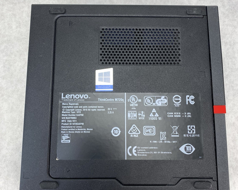 Lenovo ThinkCentre M720Q Micro Intel i5-8500T 2.10 GHz 8 GB RAM No HDD/OS/AC