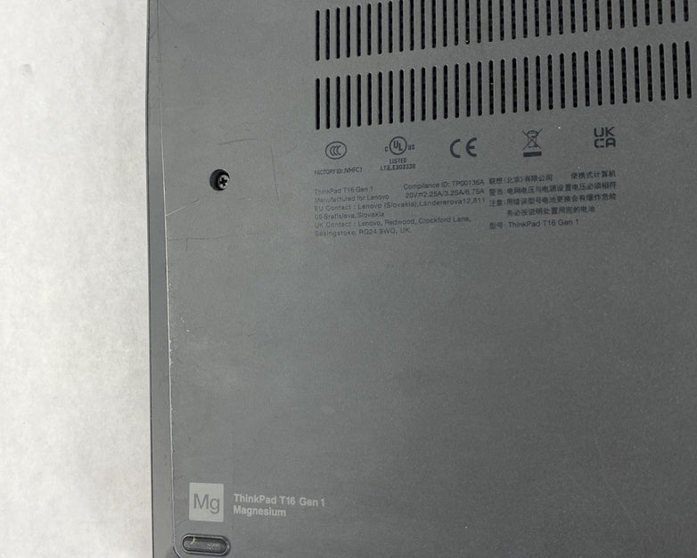 Lenovo ThinkPad T16 Gen 1 16" Touch i7-1260p 2.1GHz 16GB RAM No Batt. No HDD/OS