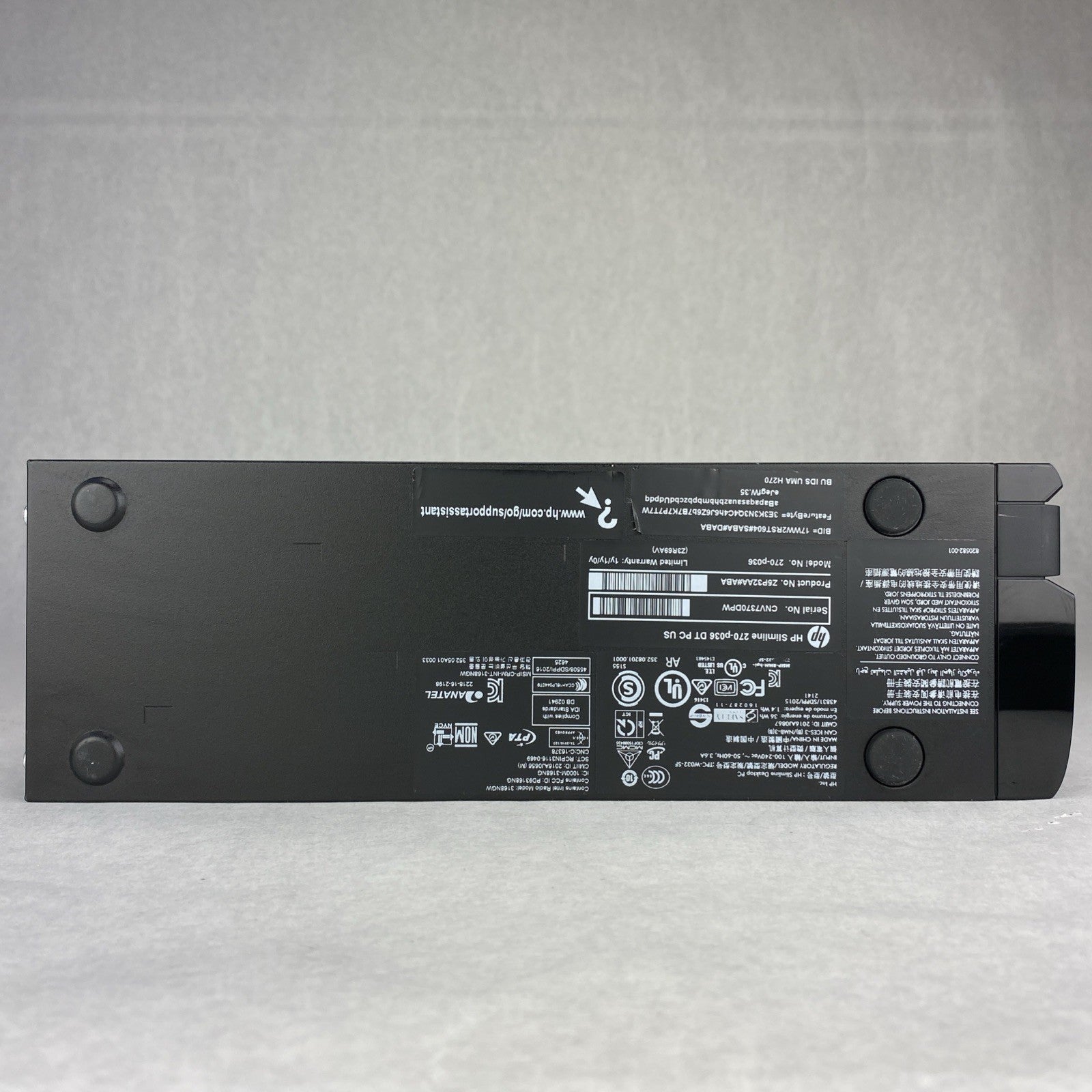 HP Slimline 270-p036 DT PC Intel i5-7400T 2.40GHz 1x8GB RAM WiFi No HDD OS