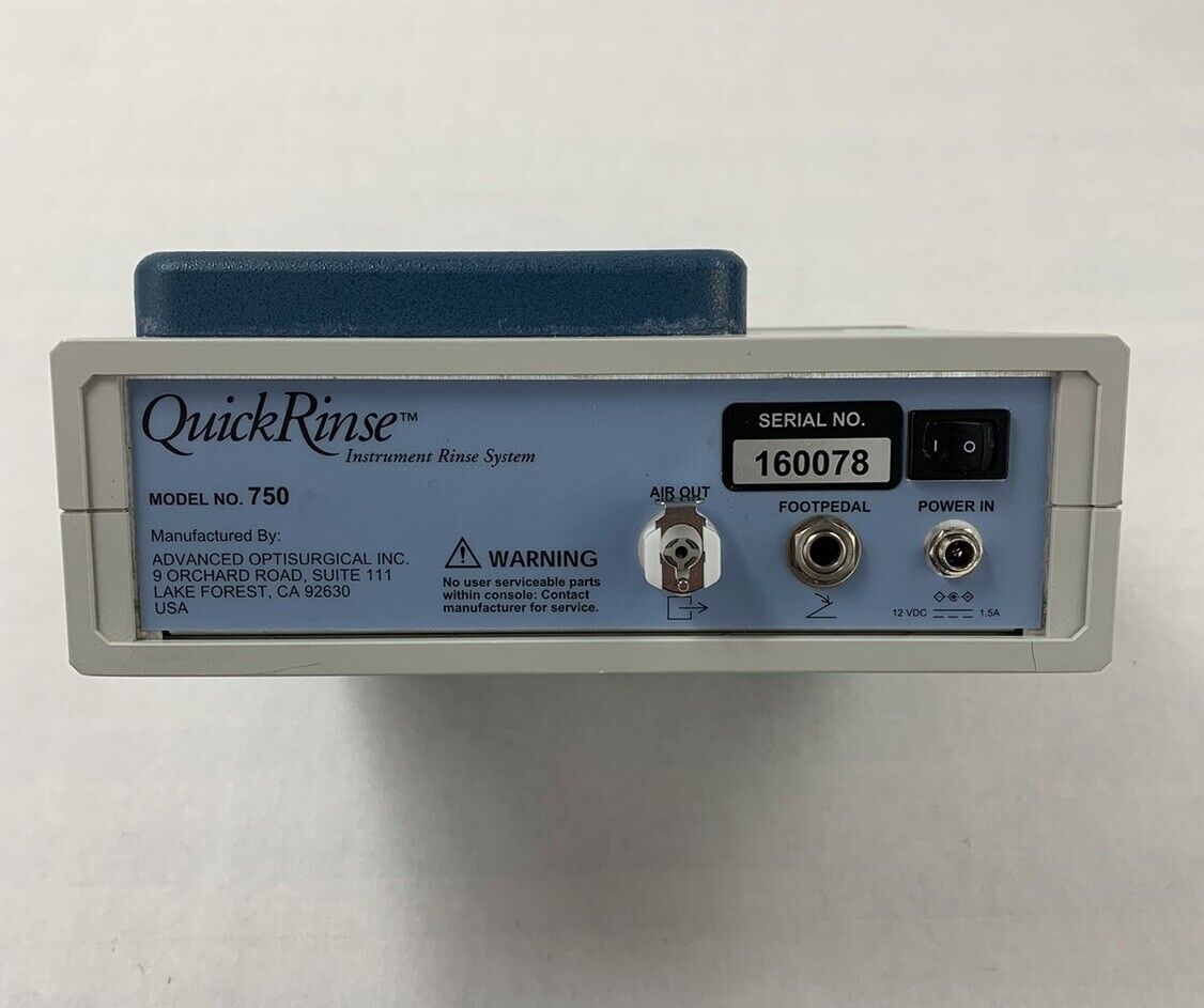 Advanced OptiSurgical QuickRinse 750 Instrument Rinse System - Parts and Repair
