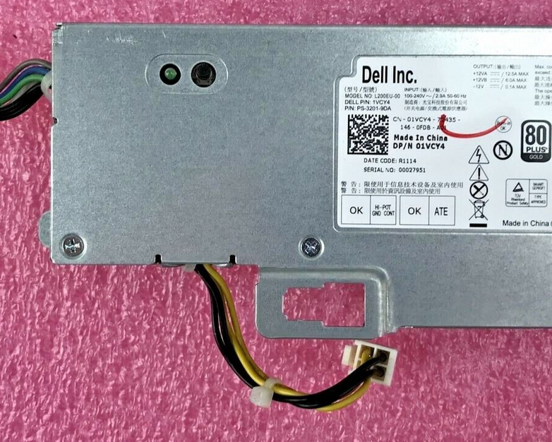 Dell 01VCY4 L200EU-00 USFF Computer Power Supply 200W Optiplex 7010 9010 9020