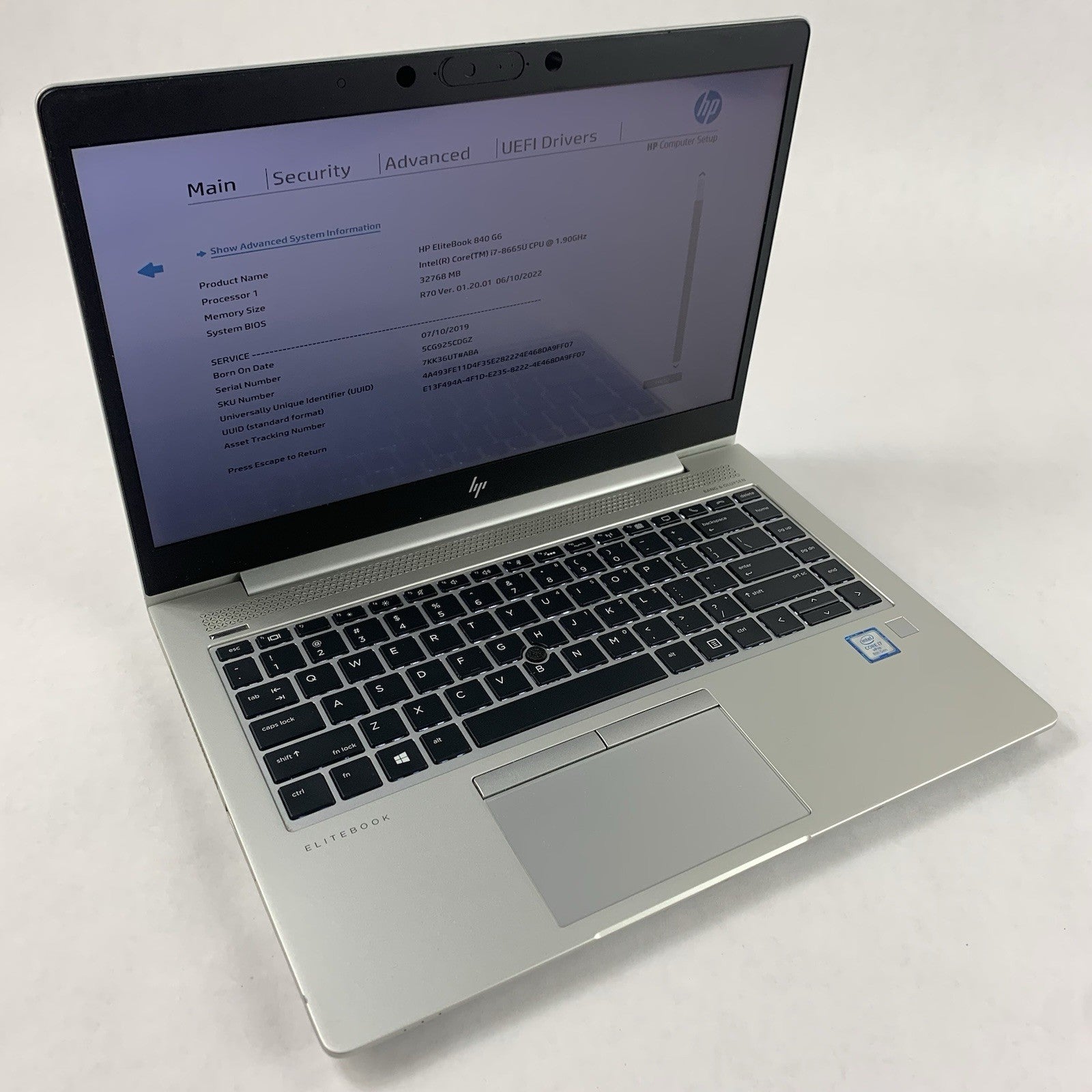 HP EliteBook 840 G6 14" Laptop i7-8665U 1.9 GHz 32 GB RAM No SSD/OS/AC0