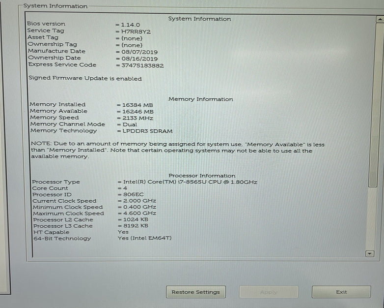 Dell XPS 13 9380 13.3" i7-8565U 1.80GHz 16GB RAM No SSD No OS No Batt Bad Corner