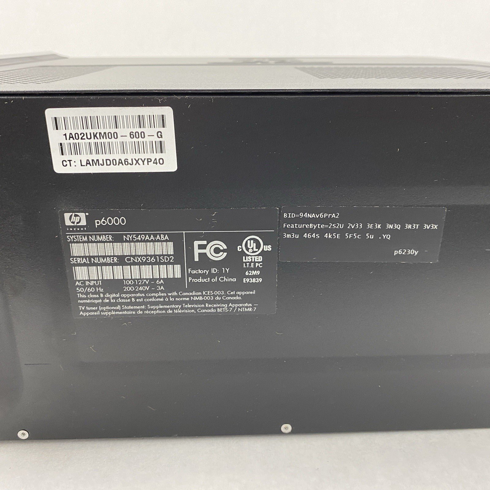 HP Pavilion P6230Y MT AMD Phenom II x4 810 2.60GHz 8GB RAM No HDD No OS