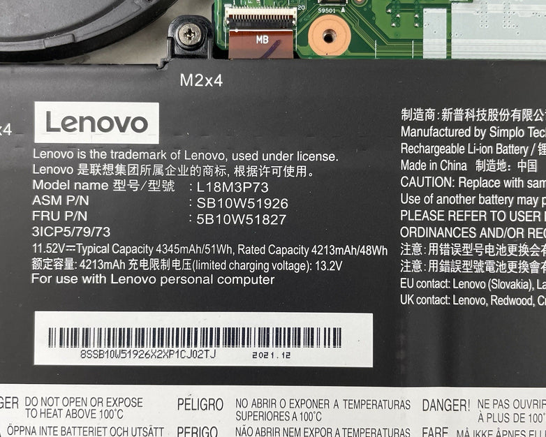 Lenovo ThinkPad T14 Gen2i 14" i5-1145G7 2.60GHz 16GB RAM No SSD/OS/AC-Bad Bottom