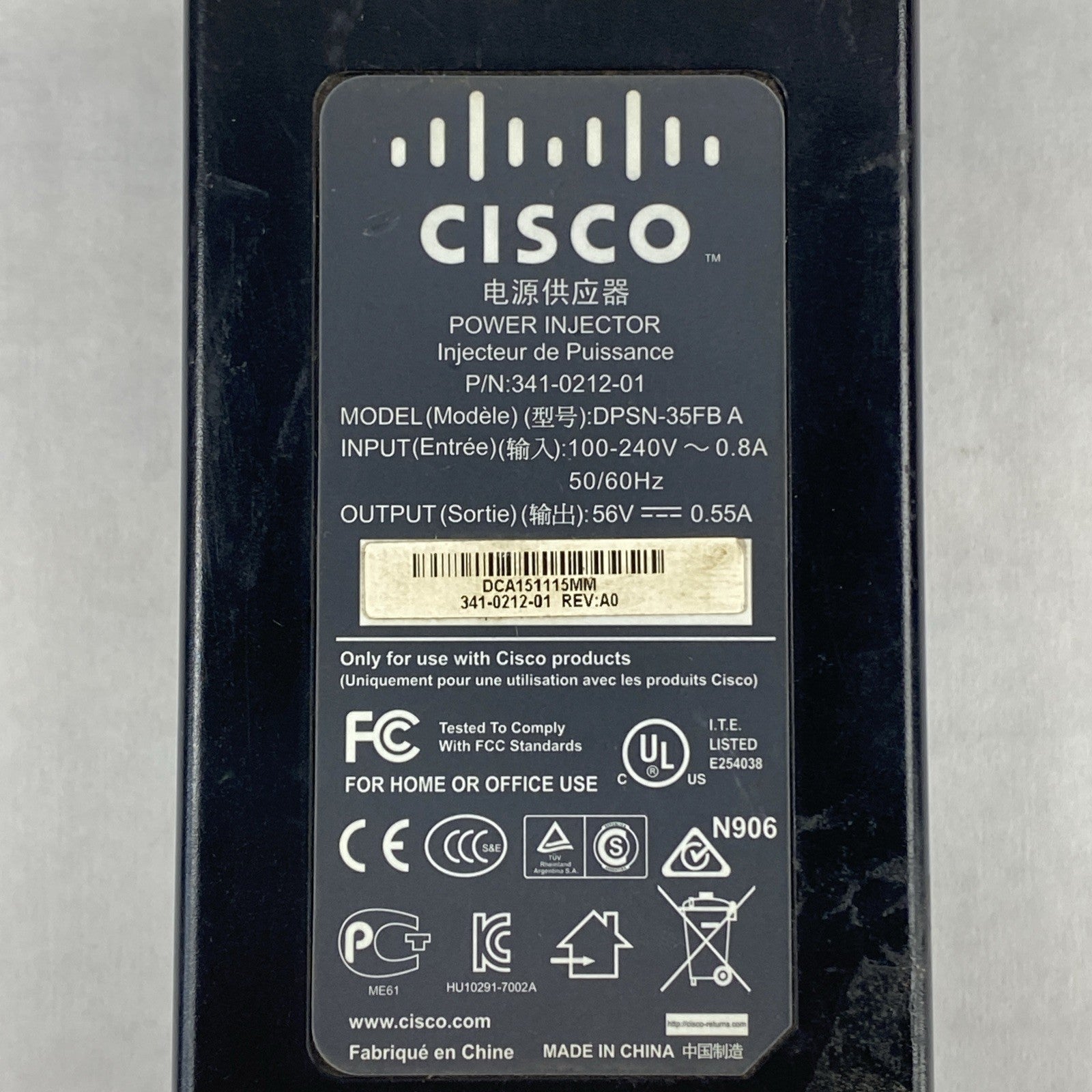 Cisco DPSN-35FB A P/N: 341-0212-01 Power Injector Lot of 3