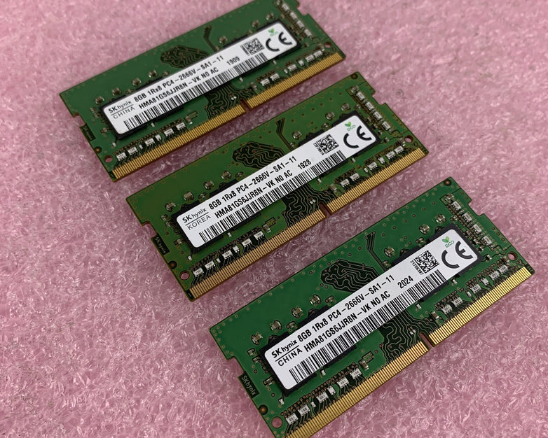 SK Hynix HMA81GS6JJR8N-VK N0 AC 8 GB DDR4 SODIMM Laptop Memory 2666HMz Lot  of 3