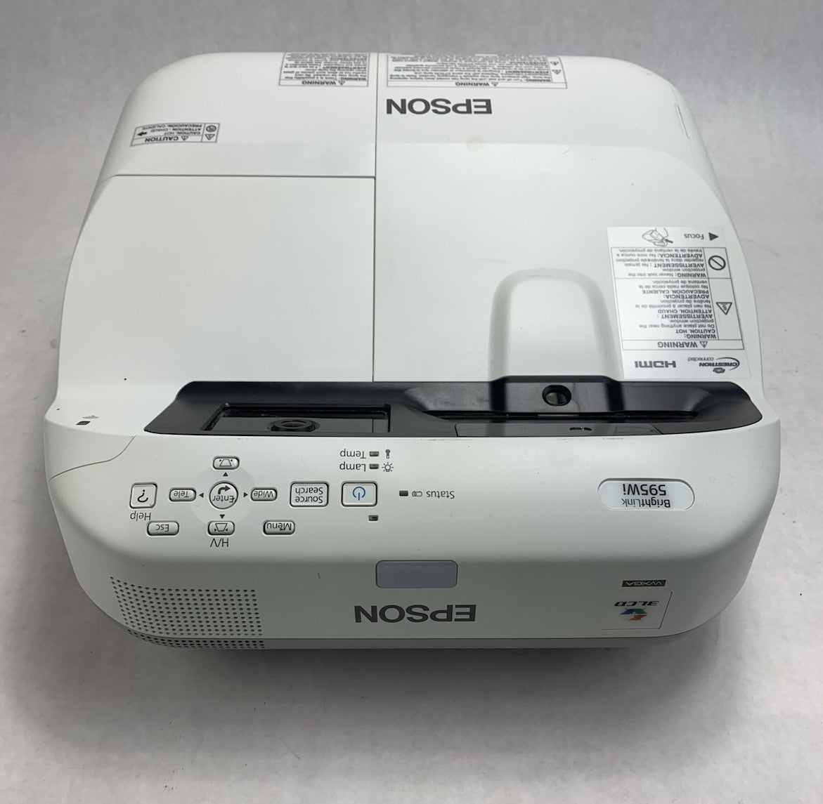 Epson BrightLink 595Wi H599A LCD Lamp Projector 462 Lamp Hours - No Remote3