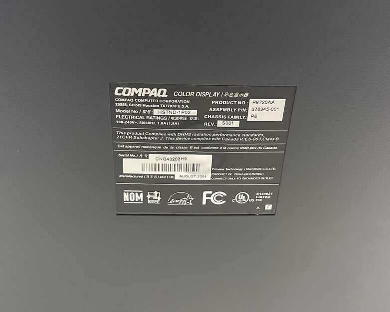 Compaq FS7555 17" CRT Monitor Tested Working