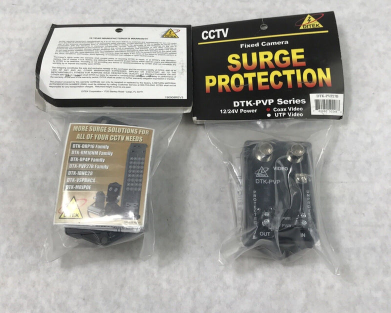 Ditek DTK-PVP27BTPV Analog HDCCTV Camera Surge Protection (Lot of 2)