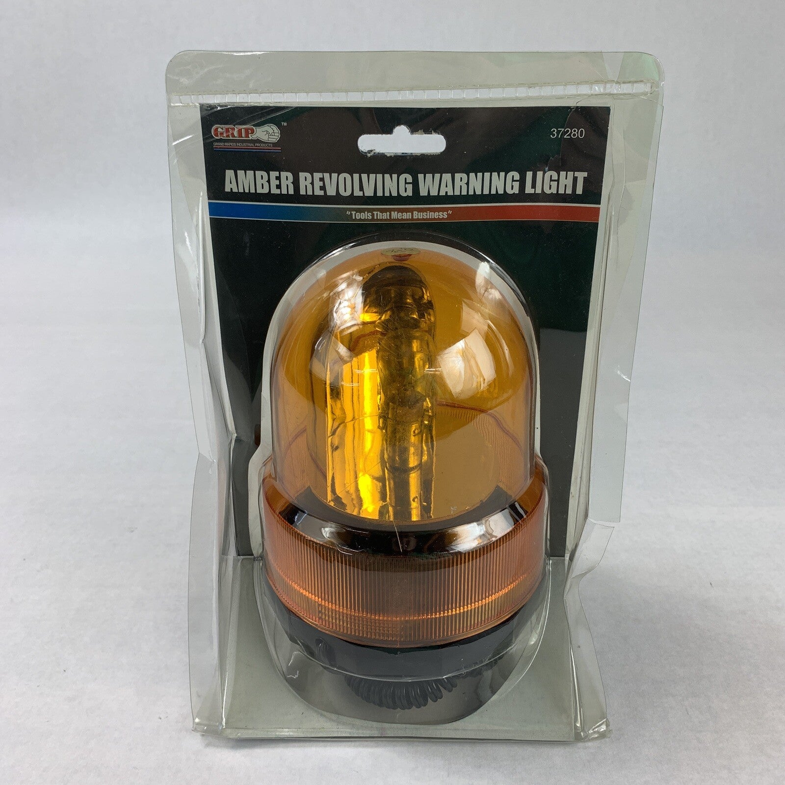 Grip 37280 Amber Economy Revolving Light Coiled Cord Plug New