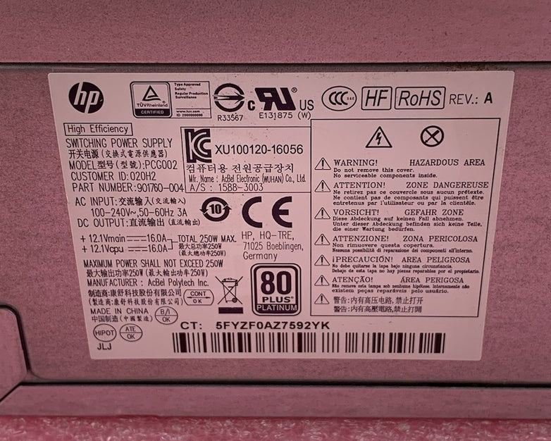 HP PCG002 250W Power Supply