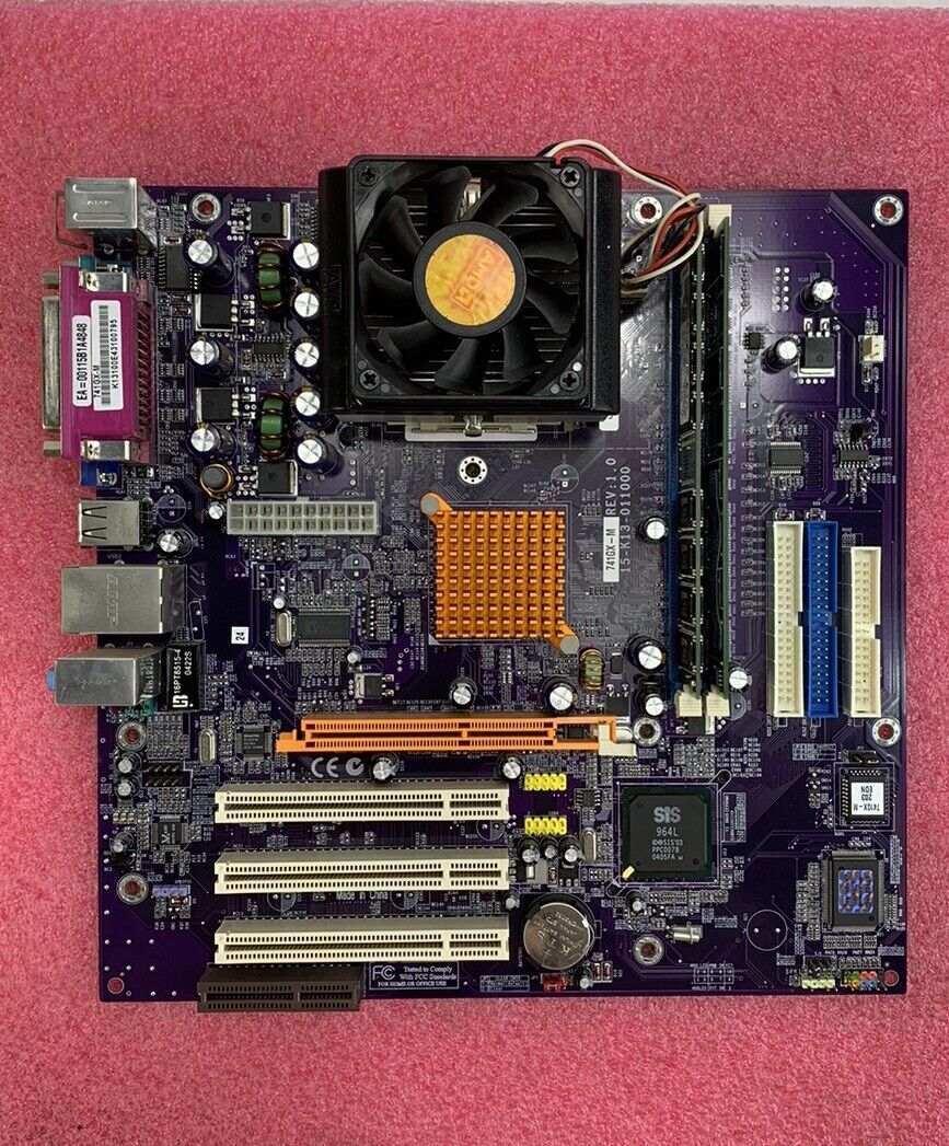 SIS SIS-741GX-M Motherboard AMD Sempron 2400+ 1.66GHz 640MB RAM w/Shield