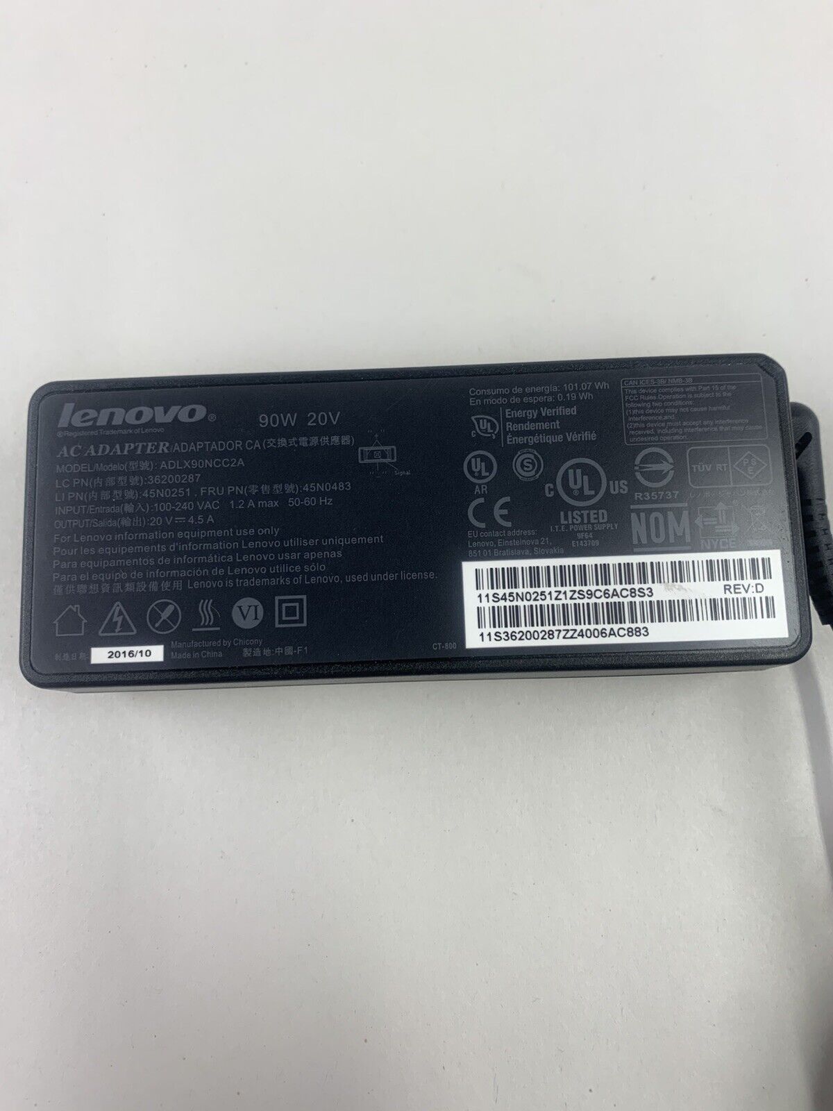 Mixed Lot of 4 Lenovo ADLX90NCC2A ADLX90NLC2A ADLX90NDC3A AC Adapter