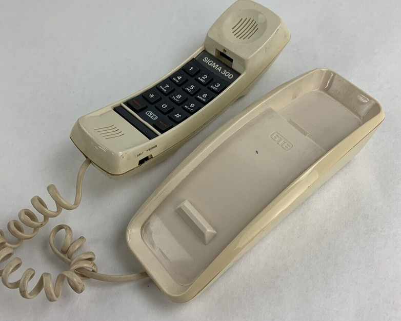 GTE 03601 Trimline Phone Telephone Touchtone Sigma 300 Wall Desk Vintage