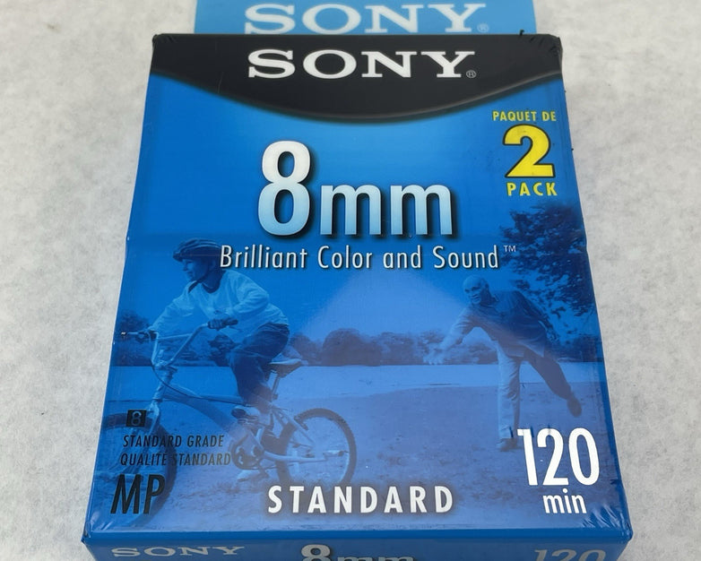 Sony 8mm Set Of 2 Videocassettes. Standard Grade P6-120MPL/2B. New Sealed