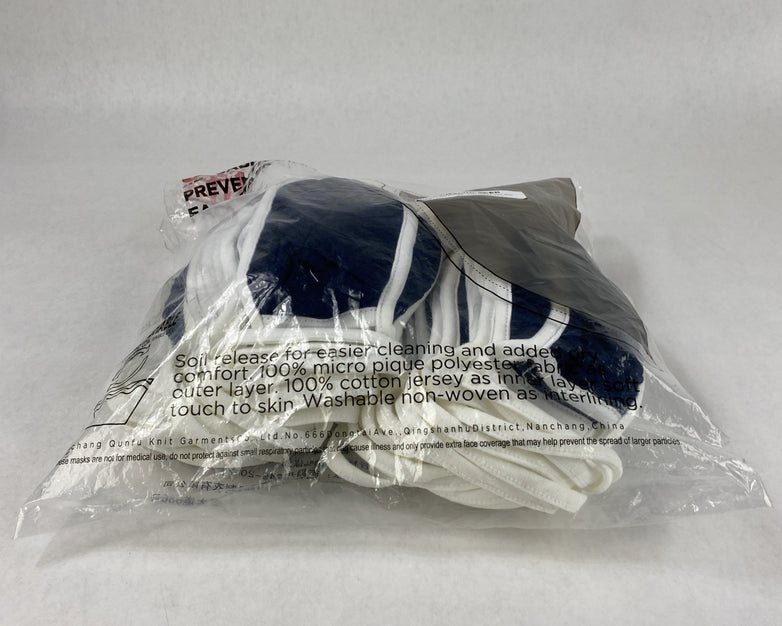 Aramark 91461 3 Layer Reusable Preventive Face Mask Navy Blue 50 Pack