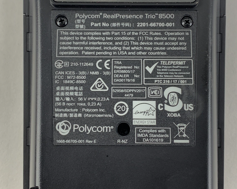 Polycom RealPresence Trio 8500 Conference Phone 2200-66700-001 Factory Reset