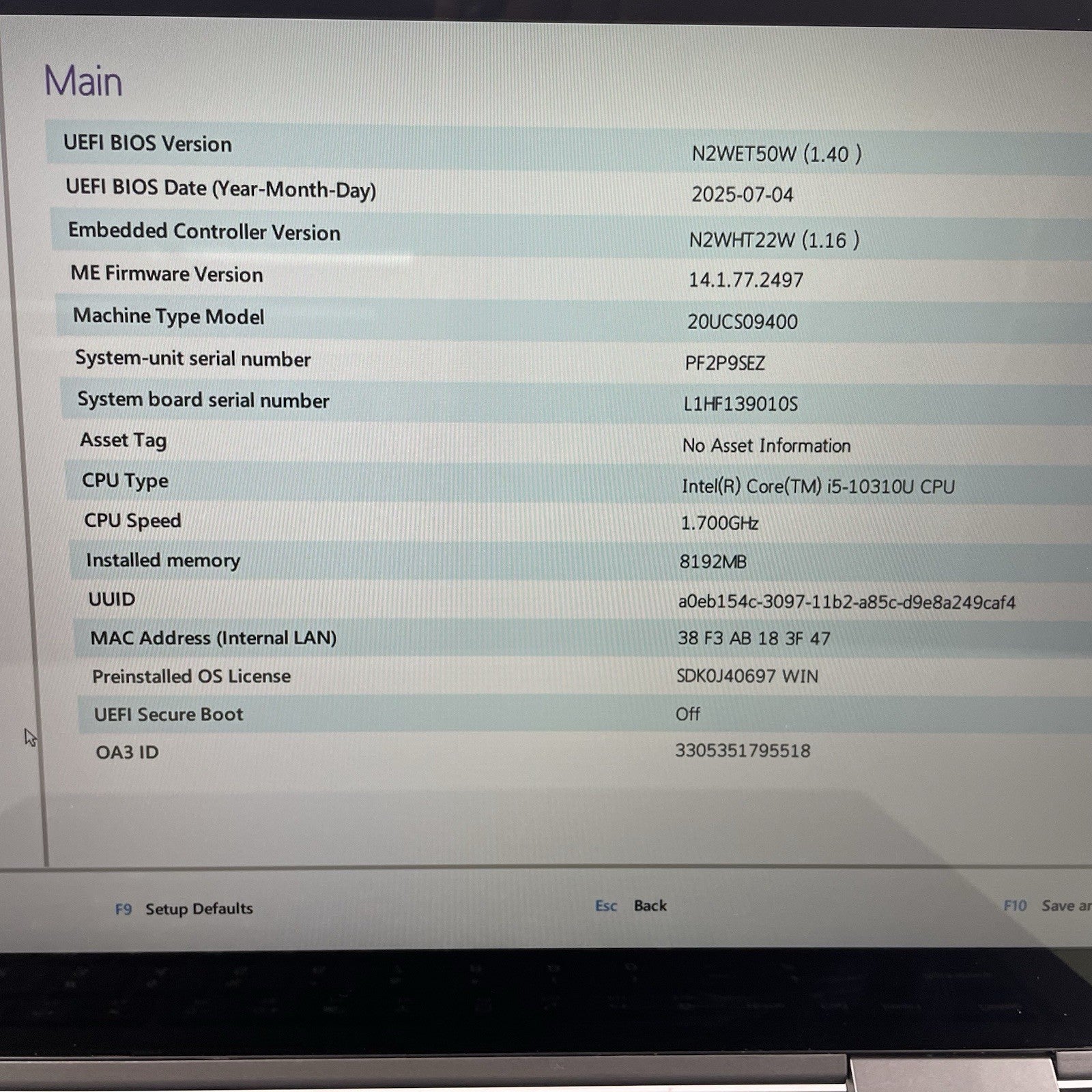 Lenovo ThinkPad X1 Yoga Gen5 14" i5-10310U 1.70 GHz 8 GB RAM No SSD/OS/AC2