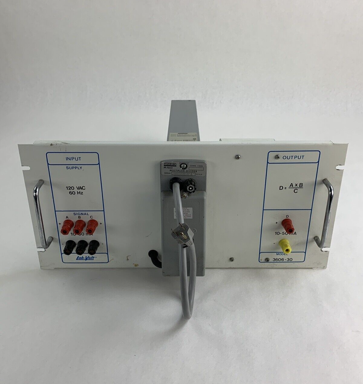 Lab-Volt 3606-30 Industrial Multiplier Divider D=AxB/C 120 VAC 60 Hz Untested