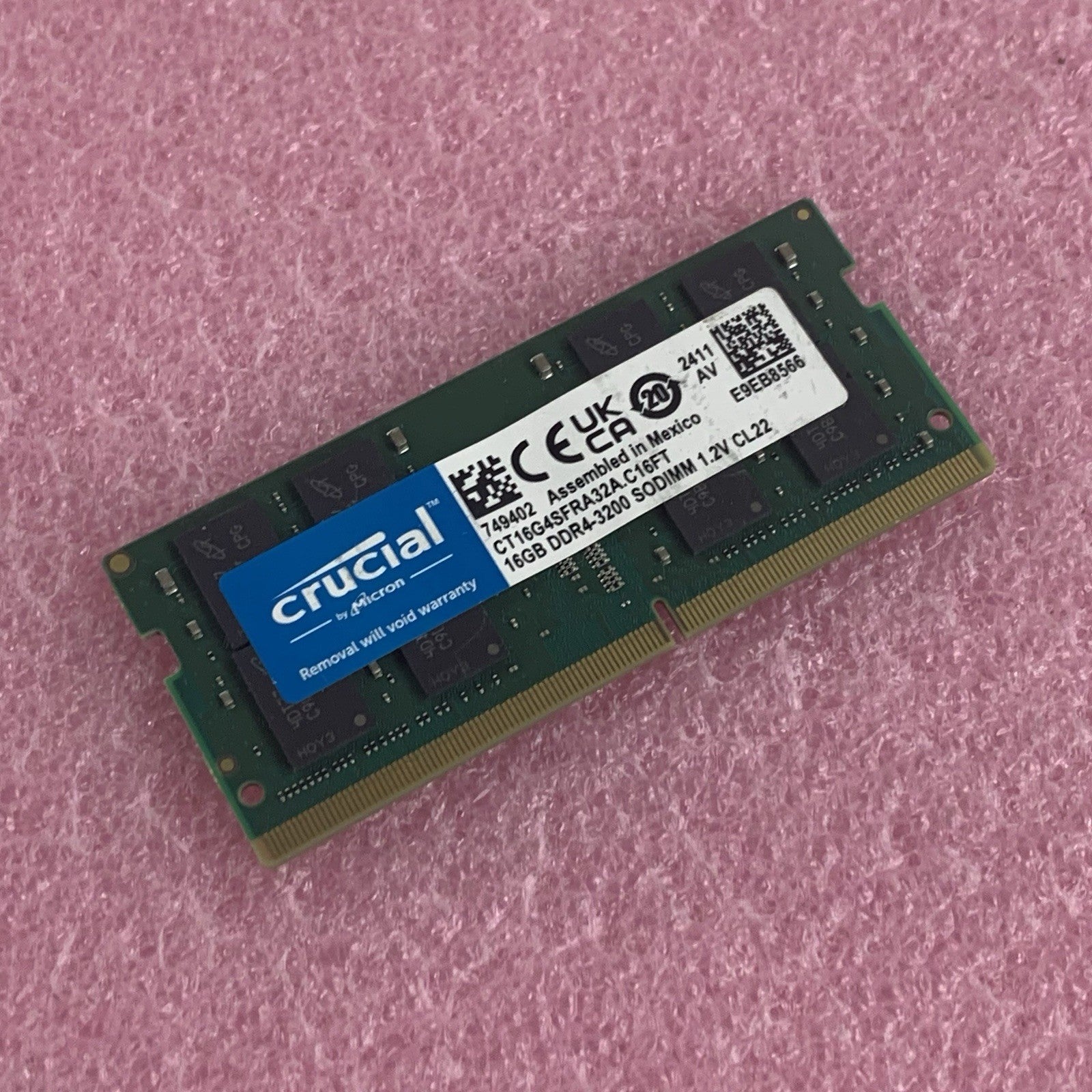 Crucial CT16G4SFRA32A.C16FT 16 GB DDR4 3200 SODIMM Laptop Ram Memory0
