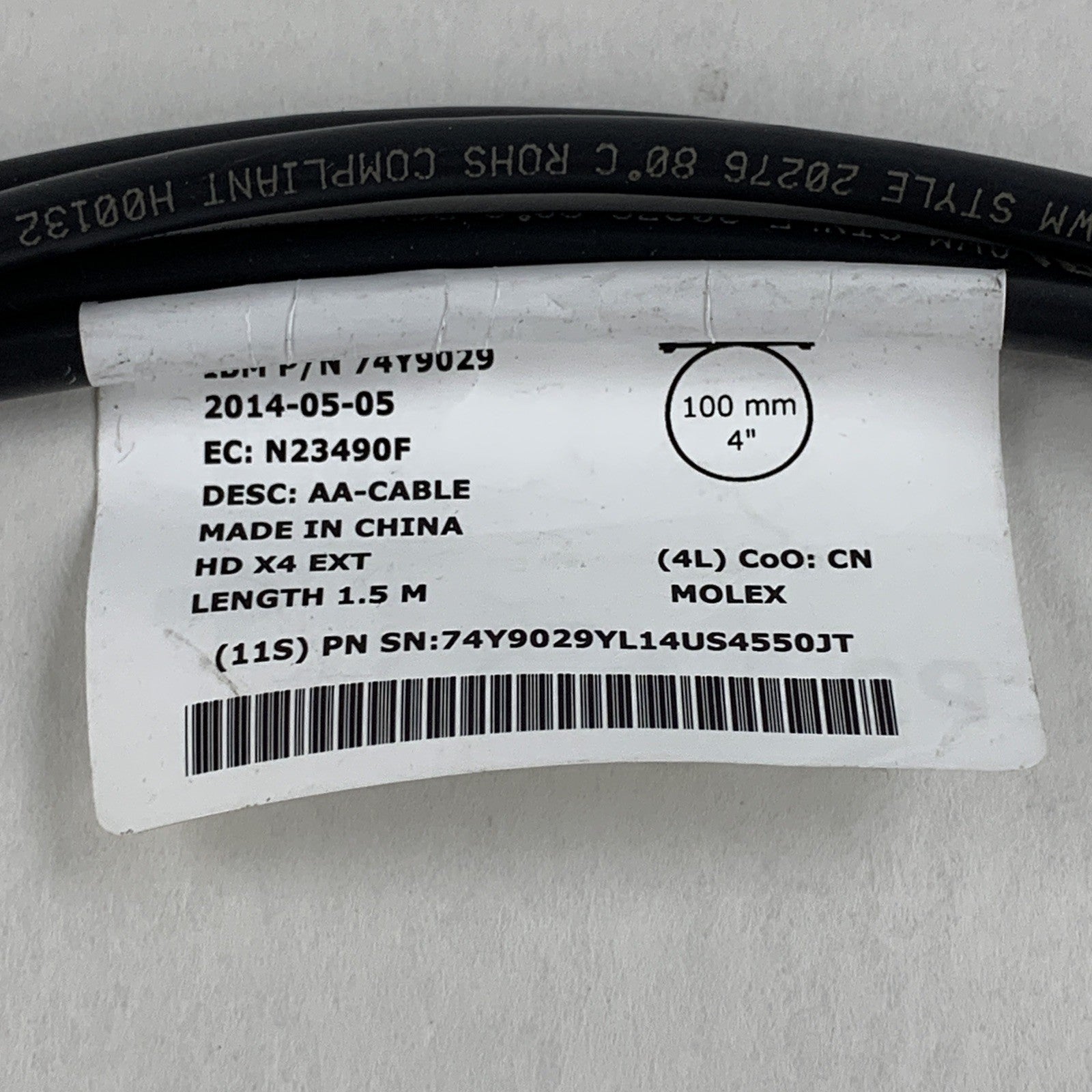 IBM 74Y9029 External SAS 1.5M Cable