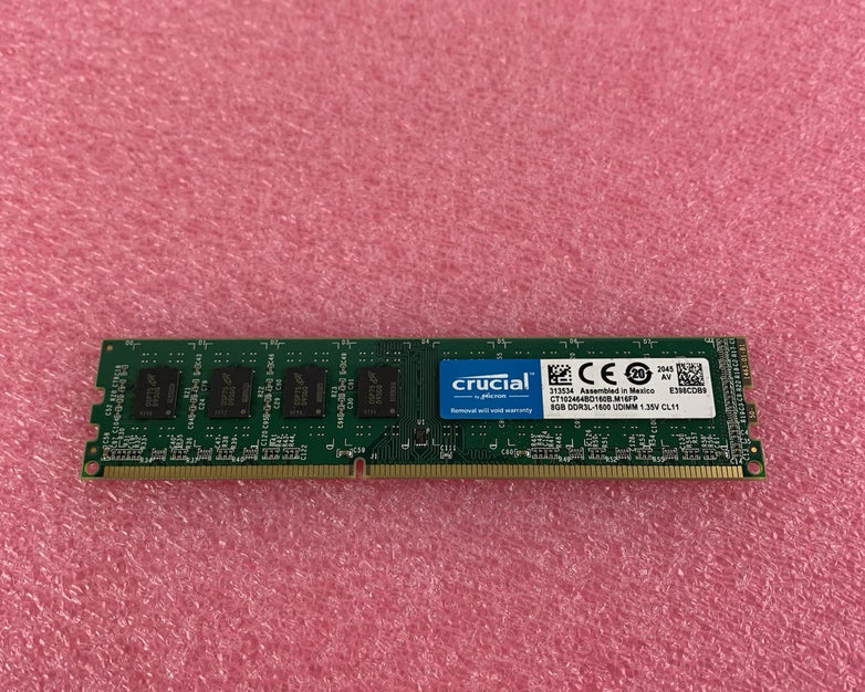 Micron CT102464BD160B.M16FP 8GB Memory DDR3L-1600 UDIMM 1.35V CL11 Lot of 2