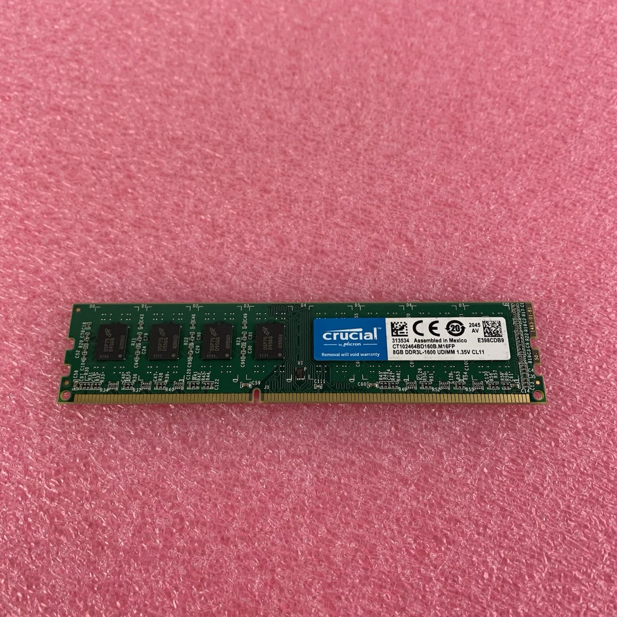 Micron CT102464BD160B.M16FP 8GB Memory DDR3L-1600 UDIMM 1.35V CL11 Lot of 22