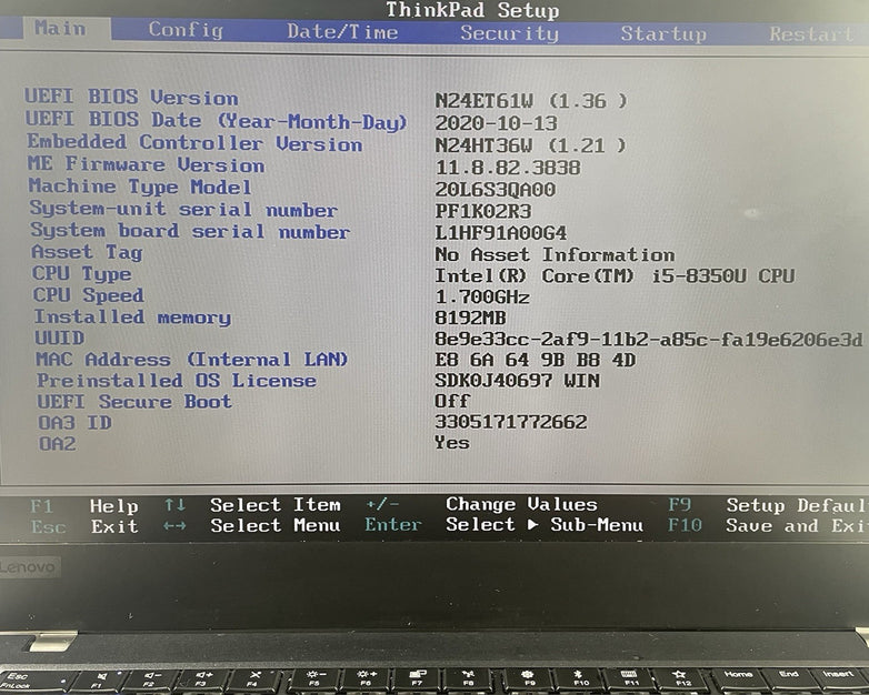 Lenovo ThinkPad T480 14" i5-8350U 1.70 GHz 8 GB RAM No SSD No OS - READ
