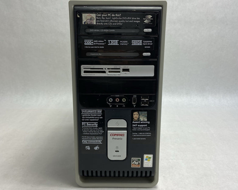 Compaq Presario SR1538X MT AMD Athlon 64 3300+ 2.4GHz 2GB RAM No HDD No OS
