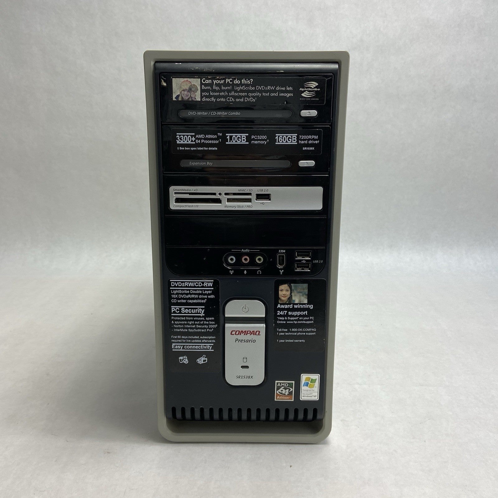 Compaq Presario SR1538X MT AMD Athlon 64 3300+ 2.4GHz 2GB RAM No HDD No OS1