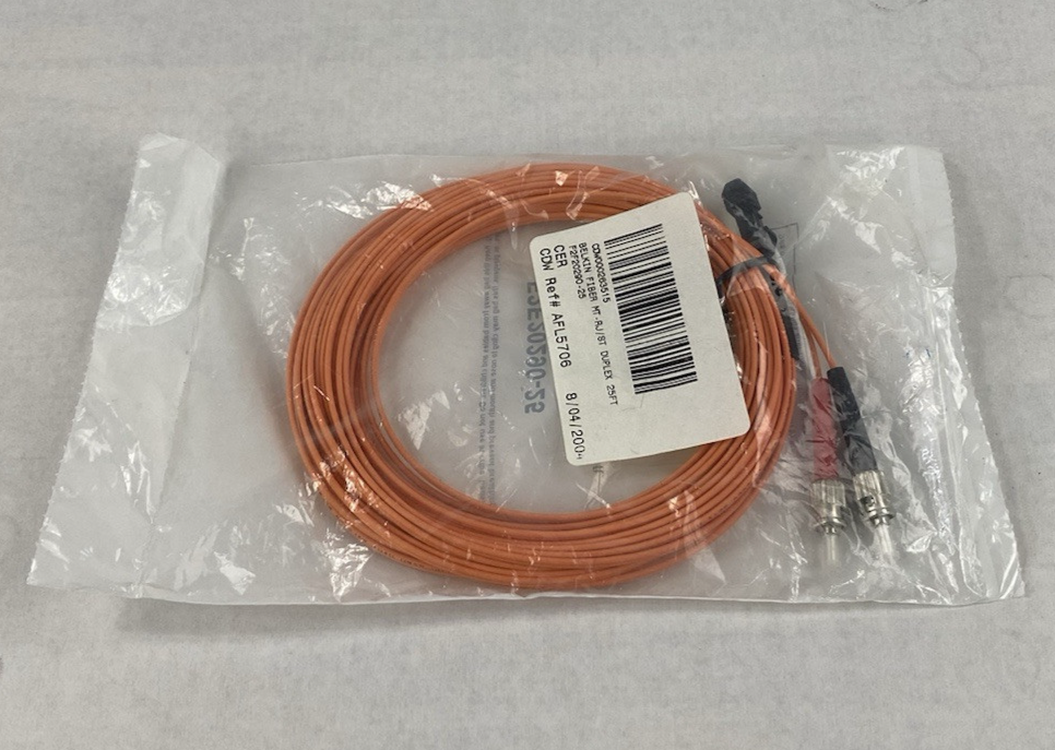 Belkin F2F20290-25 Fiber Optic Jumper Cable Multimode ST PC to MTRJ Female 25Ft