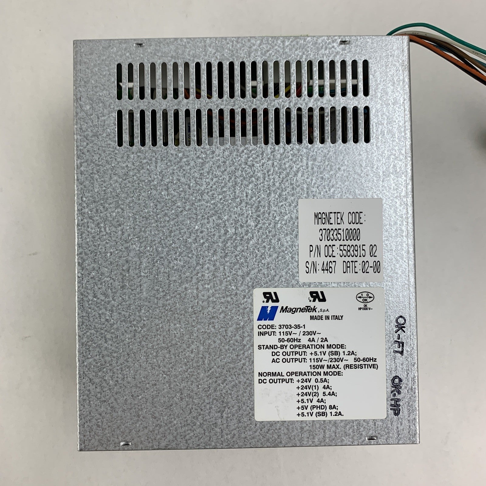 Oce 5583915 02 Magnetek 3703-35-1 230V Voltage Power Supply for OCE 9600