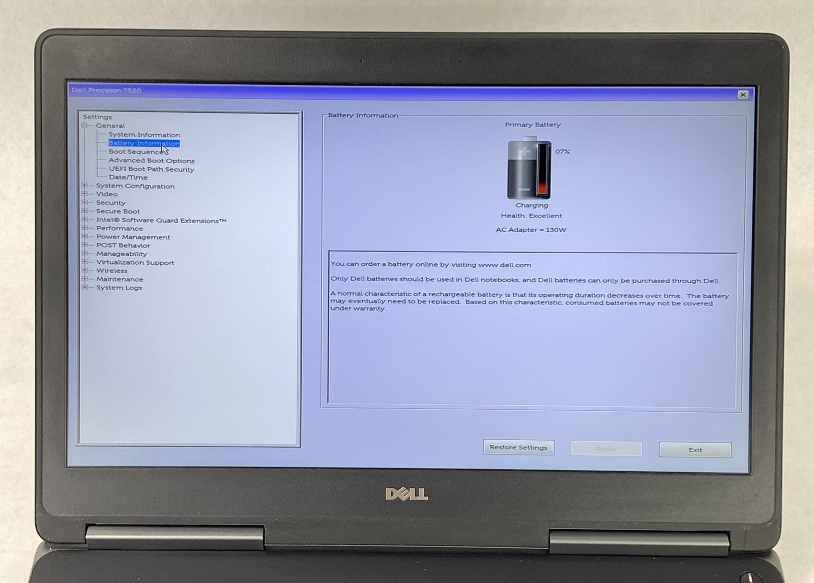 Dell Precision 7520 Intel Xeon E3-1505M v6 3.00 GHz 8 GB RAM 15.6" No HDD No OS
