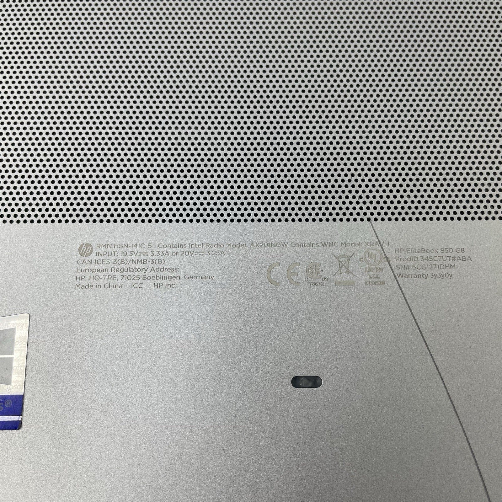 HP EliteBook 850 G8 15.6" i5-1145G7 2.60 GHz 8 GB RAM No SSD/OS/AC - READ15