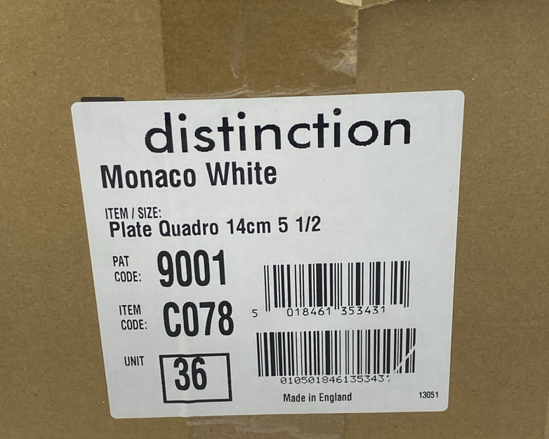Steelite Distinction C078 Plate Quadro 14cm 5 1/2 Monaco White 36ct. per Case