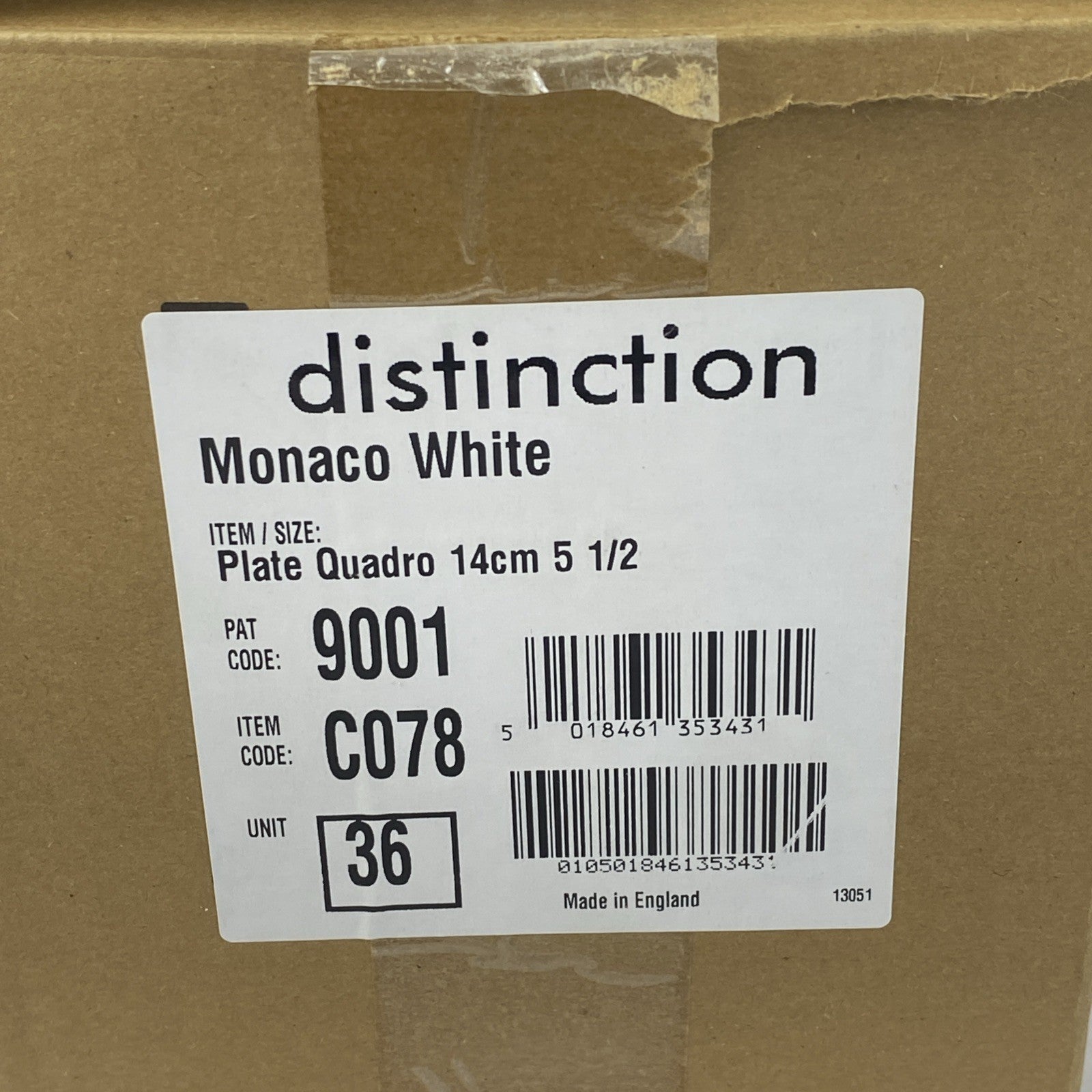 Steelite Distinction C078 Plate Quadro 14cm 5 1/2 Monaco White 36ct. per Case2