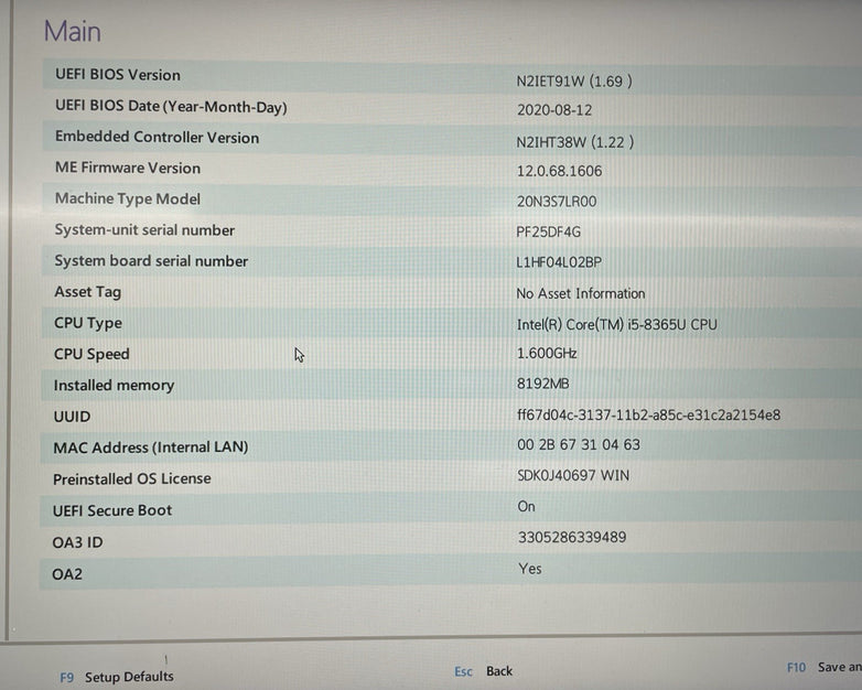 Lenovo ThinkPad T490 14" i5-8365U 1.60 GHz 8 GB RAM No SSD No OS No Battery READ