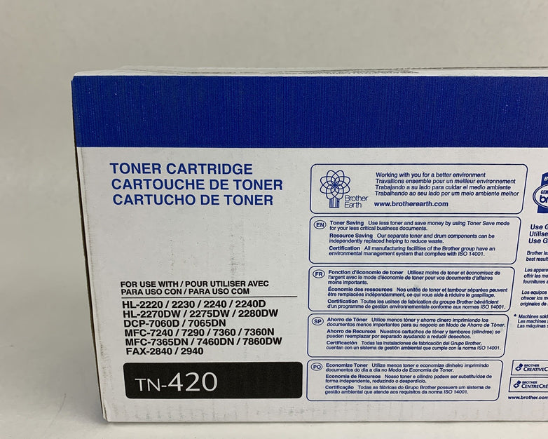 Brother TN-420 Black Toner Cartridge New OEM Sealed Box