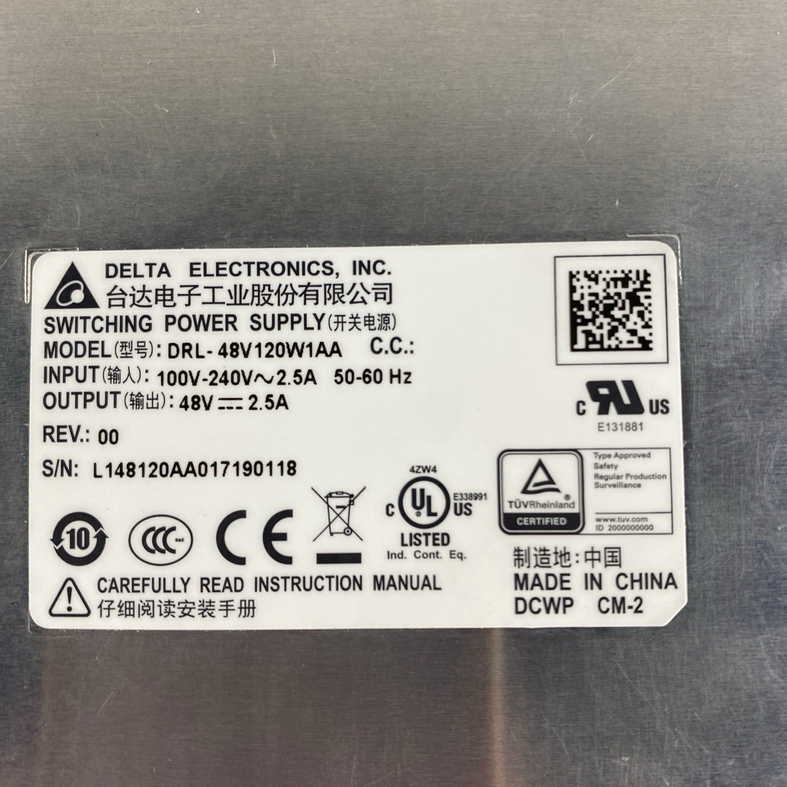 Delta DRL-48V120W1AA Switching Power Supply6