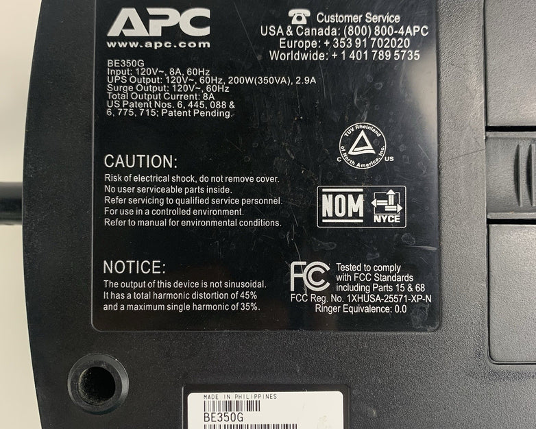 APC BE350G Battery Backup Surge Protection ES350 UPS 350VA 120V No Battery