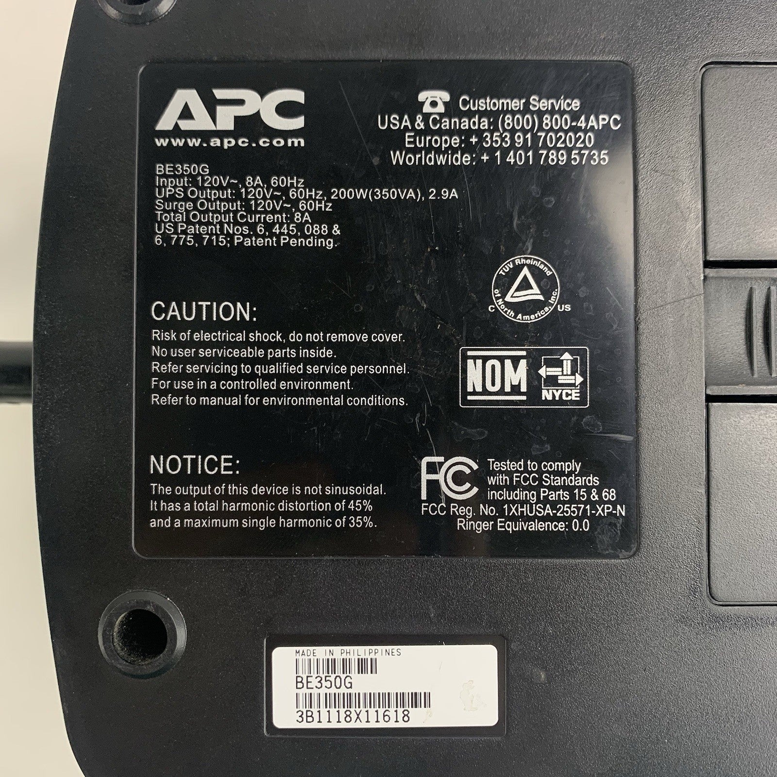 APC BE350G Battery Backup Surge Protection ES350 UPS 350VA 120V No Battery6
