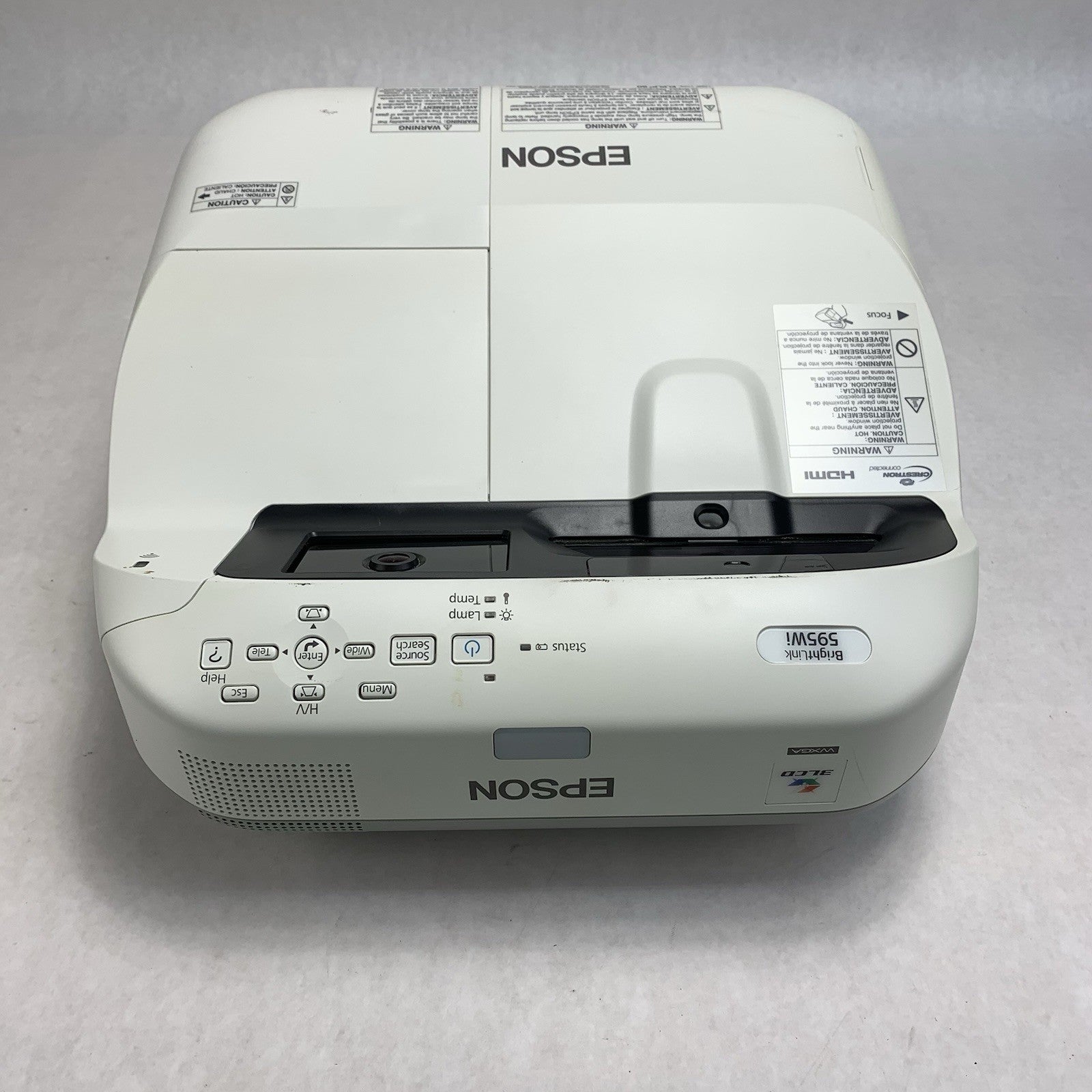 Epson H599A BrightLink 595Wi LCD Lamp Projector 2752 Lamp Hours - No Remote3