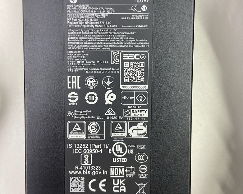 HP 120W AC Adapter Power Supply L57117-001 19.5V 6.15A 7.4mm Charger