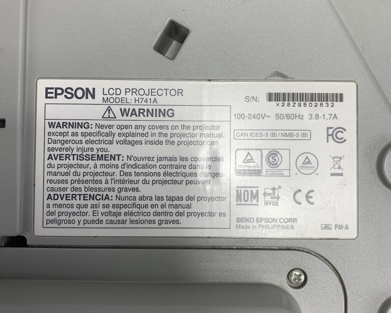 Epson H741A BrightLink 685Wi LCD Projector 3805 Lamp Hours