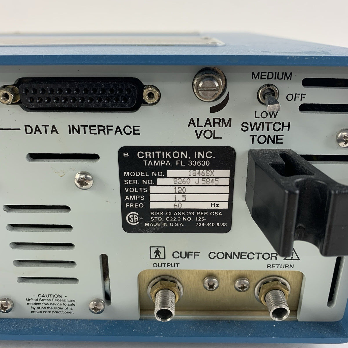 Critikon Dinamap Vital Signs Monitor 1846 SX - Powers On - No Cuff Included6